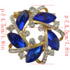 P-0389 Generous Shining Gold Plated Alloy Full Crystal Rhinestones Flower Buckle Brooch Scarf Accessories