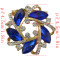 P-0389 Generous Shining Gold Plated Alloy Full Crystal Rhinestones Flower Buckle Brooch Scarf Accessories