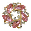 P-0389 Generous Shining Gold Plated Alloy Full Crystal Rhinestones Flower Buckle Brooch Scarf Accessories