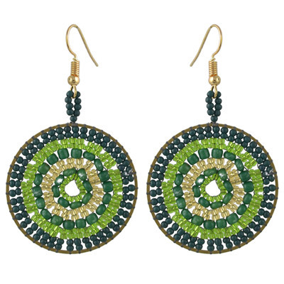 E-4433 5 Colors Bohemian  Gold Plated Round Earrings for Women Wedding Party Accessories
