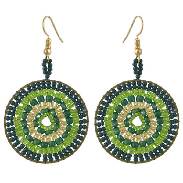 E-4433 5 Colors Bohemian  Gold Plated Round Earrings for Women Wedding Party Accessories