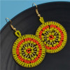 E-4433 5 Colors Bohemian  Gold Plated Round Earrings for Women Wedding Party Accessories