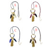 N-6972 New Gold Plated Tassel Charm turquoise thread Feather pendant Necklace Jewelry