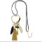 N-6972 New Gold Plated Tassel Charm turquoise thread Feather pendant Necklace Jewelry