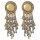 E-4423 5 Colors Gold Plated Round Rhinestone Acrylic Beaded Tassel Drop Earrings Jewelry Accessories