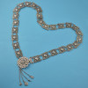 N-6907 Vintage Style Turkish Gypsy Silver Plated Alloy Belly Body Chain Waist for Women Beach Sunshine Party Jewelry