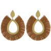 E-4425  Boho Fringe Earrings Gold Plated Big Waterdrop Stud Tassel Earring Ear Jewelry