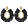 E-4425  Boho Fringe Earrings Gold Plated Big Waterdrop Stud Tassel Earring Ear Jewelry