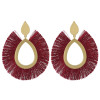 E-4425  Boho Fringe Earrings Gold Plated Big Waterdrop Stud Tassel Earring Ear Jewelry