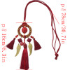 N-6973 6 Colors Fashion Pendant Dangle Pom pom Bead Tassel Earring for Women Jewelry