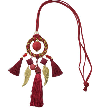 N-6973 6 Colors Fashion Pendant Dangle Pom pom Bead Tassel Earring for Women Jewelry