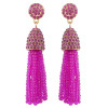 E-4426 3 Colors Bohemian Gold Plated Rhinestone Beaded Tassel Drop Dangle Earrings Women Wedding Party Accessories