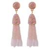E-4426 3 Colors Bohemian Gold Plated Rhinestone Beaded Tassel Drop Dangle Earrings Women Wedding Party Accessories