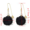 E-4429 5 Colors Bohemian Gold Plated Hook  Venetian Pearl Woolen ball Drop Dangle Earrings for Women Fashion Wedding Party Accessories