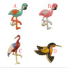 P-0392 4 Styles Bird Enamel Brooches Women Metal Animal Brooch Pins Dress Jacket Pin Fashion Accessories