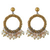 E-4430 7 Colors Bohemian Gun Black Alloy Acrylic Beaded  PearlTassel Drop Dangle Earrings Women Wedding Party Accessories
