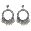 E-4430 7 Colors Bohemian Gun Black Alloy Acrylic Beaded  PearlTassel Drop Dangle Earrings Women Wedding Party Accessories