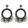 E-4430 7 Colors Bohemian Gun Black Alloy Acrylic Beaded  PearlTassel Drop Dangle Earrings Women Wedding Party Accessories