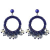 E-4430 7 Colors Bohemian Gun Black Alloy Acrylic Beaded  PearlTassel Drop Dangle Earrings Women Wedding Party Accessories