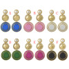 E-4434 6 Colors Gold Plated Round Pearl Drop Earrings Jewelry Accessories For Women