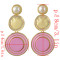 E-4434 6 Colors Gold Plated Round Pearl Drop Earrings Jewelry Accessories For Women