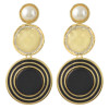 E-4434 6 Colors Gold Plated Round Pearl Drop Earrings Jewelry Accessories For Women