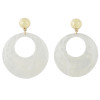 E-4438 3 Colors Women fashion Amber Pattern Circular Acrylic Long Drop Dangle Earrings Jewelry