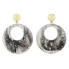 E-4438 3 Colors Women fashion Amber Pattern Circular Acrylic Long Drop Dangle Earrings Jewelry