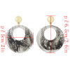 E-4438 3 Colors Women fashion Amber Pattern Circular Acrylic Long Drop Dangle Earrings Jewelry