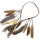 F-0288 Retro Style Rope Chain Natural Stone Feather Tassel Hairband Accessory