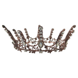 F-0474 Wedding Bridal Handmade Flower Hair Clip Crystal King Queen Crown Headband Accessories