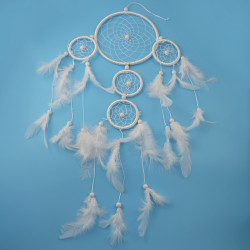 N-6970 New Fashion White Spider web Shape  feather Bead pendant decoration Jewelry