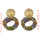 E-4443 5 Colors Elegant Lady Ethnic Style Gold Plated Metal Stud Annulus Shape Colorful Fabric Pendant  Drop Dangle Earrings for Women Party Jewelry