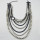 N-6989 New Fashion Gun Black Alloy Pearl Many Chain Necklace Jewelry