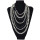 N-6989 New Fashion Gun Black Alloy Pearl Many Chain Necklace Jewelry