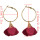E-4444 6 Colors Fahsion Alloy Cloth Material Flower Earrings Trendy Jewelry