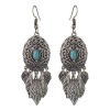 E-4441 Bohemian Gold plated Alloy Turquoise Leaves Drop dangle earrings Woem's Engagement Gift