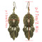 E-4441 Bohemian Gold plated Alloy Turquoise Leaves Drop dangle earrings Woem's Engagement Gift