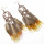 E-4448 Bohemian Brown Feather Long Drop Earrings for Women Wedding Party Fashion Jewelry