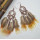 E-4448 Bohemian Brown Feather Long Drop Earrings for Women Wedding Party Fashion Jewelry