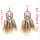 E-4448 Bohemian Brown Feather Long Drop Earrings for Women Wedding Party Fashion Jewelry