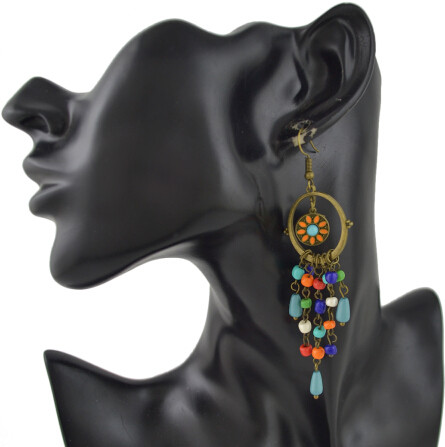 E-4454 3 Styles Bohemian VintageTasse Beads Long Drop Earrings Wedding Party Fashion Jewelry