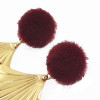 E-4457 Fashion Fan-shape Gold Plated Alloy Button Thread Drop Dangle Earrings For Women's Engagement Gift