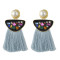 E-4458 Bohemian Fringe Earrings Exaggerated Inlaid Crystal Rhinestone Colorful Tassel Pearl Earrings