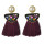 E-4458 Bohemian Fringe Earrings Exaggerated Inlaid Crystal Rhinestone Colorful Tassel Pearl Earrings