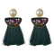 E-4458 Bohemian Fringe Earrings Exaggerated Inlaid Crystal Rhinestone Colorful Tassel Pearl Earrings