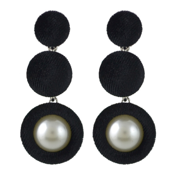 E-4459 5 Colors Pearl Pom Pom Ball Statement Drop Earrings for Women Ladies Weddding Party Fashion Accessories
