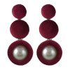 E-4459 5 Colors Pearl Pom Pom Ball Statement Drop Earrings for Women Ladies Weddding Party Fashion Accessories