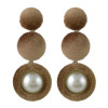 E-4459 5 Colors Pearl Pom Pom Ball Statement Drop Earrings for Women Ladies Weddding Party Fashion Accessories