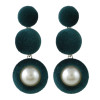 E-4459 5 Colors Pearl Pom Pom Ball Statement Drop Earrings for Women Ladies Weddding Party Fashion Accessories